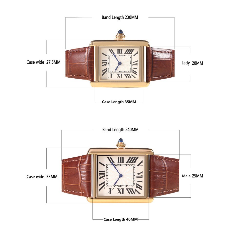 Custom High QualityJewelry Halloween Gift Original Brand Watch Rectangular Leather Strap Quartz Diamond Women Watch for Men