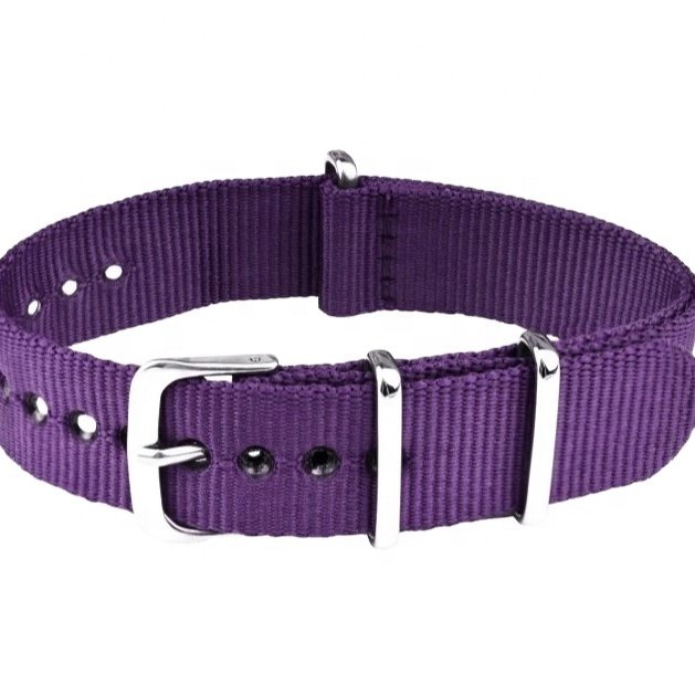 Nylon Straps N177 Violet Water Resistant Watch Bands Bracelet 18 - 22 mm Smart Watch Bands & Accessories Wristband