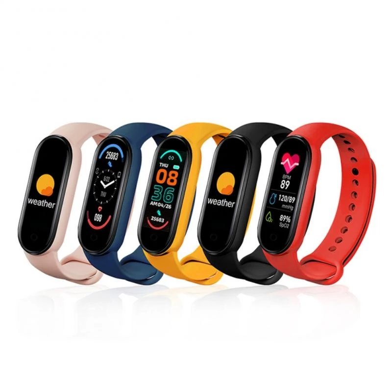 CHEAPEST M6 Fitness Watch Smart Bracelet Heart Rate Smart Watch Band 6 For Iphone 12 Pro Max Waterproof Pedometers Waterproof