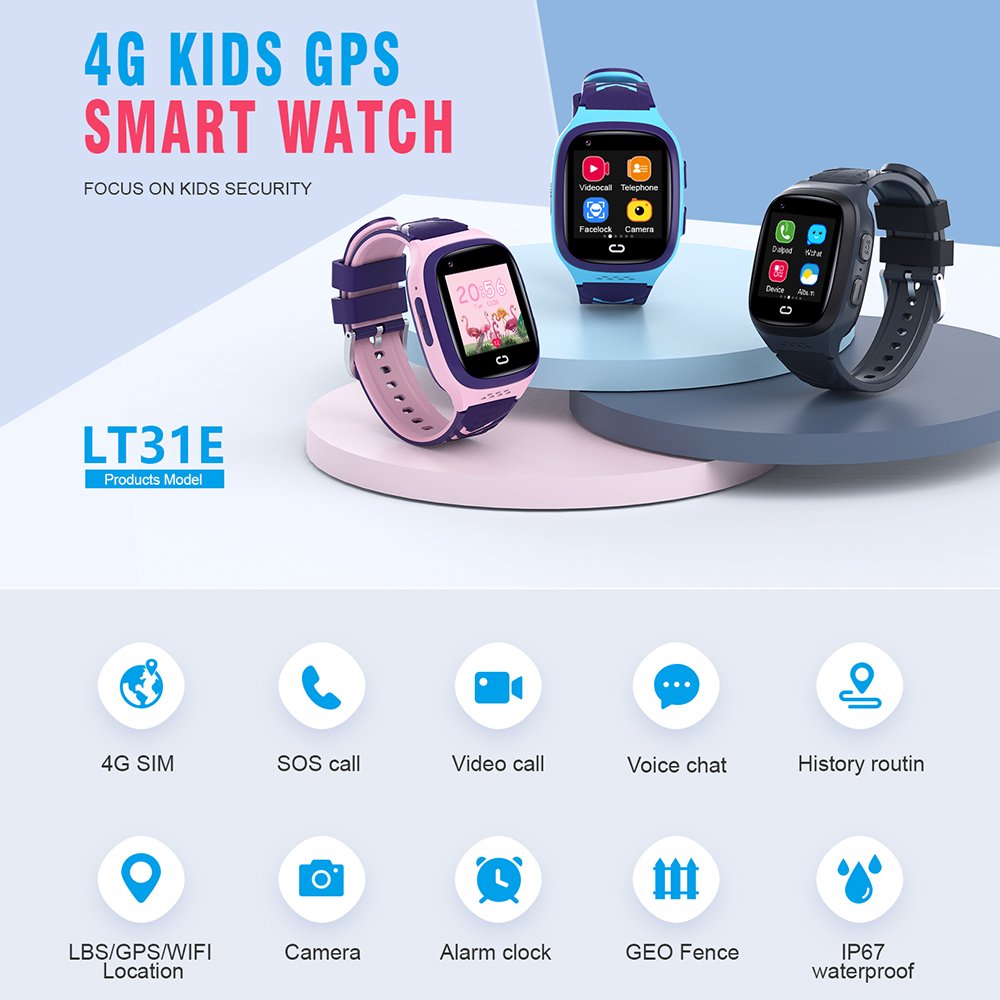 2023 wholesale smart watch gps 4g waterproof sos video call sim card android smart watch phone LT31 for kids children
