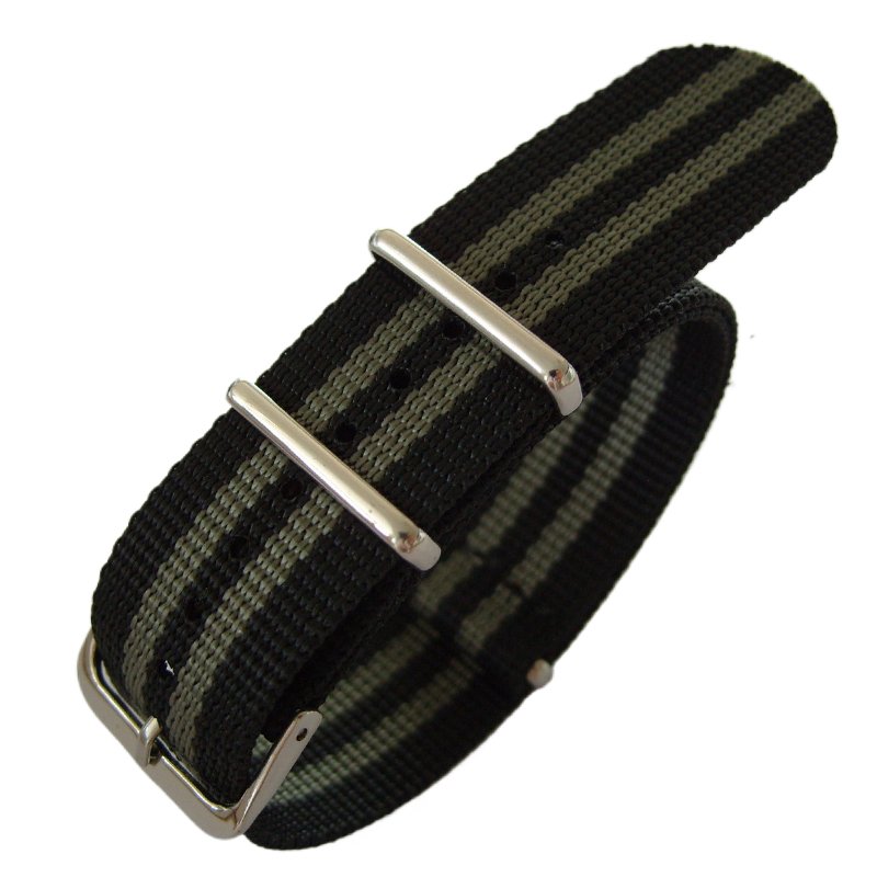 Hot Selling NatoNylon Canvas Striped Ribbed Woven Watch Strap Seatbelt Wrist bands 12 14 16 18 20 22 24 mm Fabric Straps
