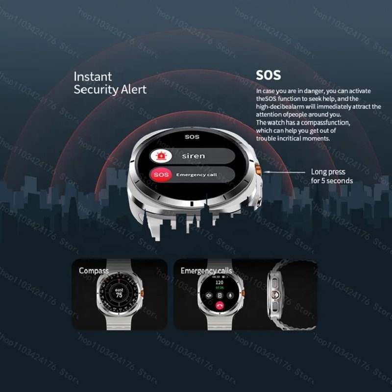 W7 New Galaxy Smartwatch Series 9 Big Battery Smart Watch 3D Menu BT Call Men Smart Watch Men Women For Samsung Huawei