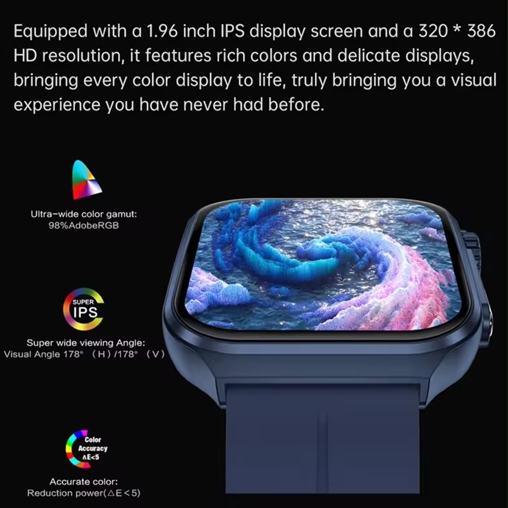 NX15 Smart Watch Fitness Tracker Various Sports Modes Heart Rate Sleep Monitor Answer Call Alarm Clock 1.96 Version Silicone