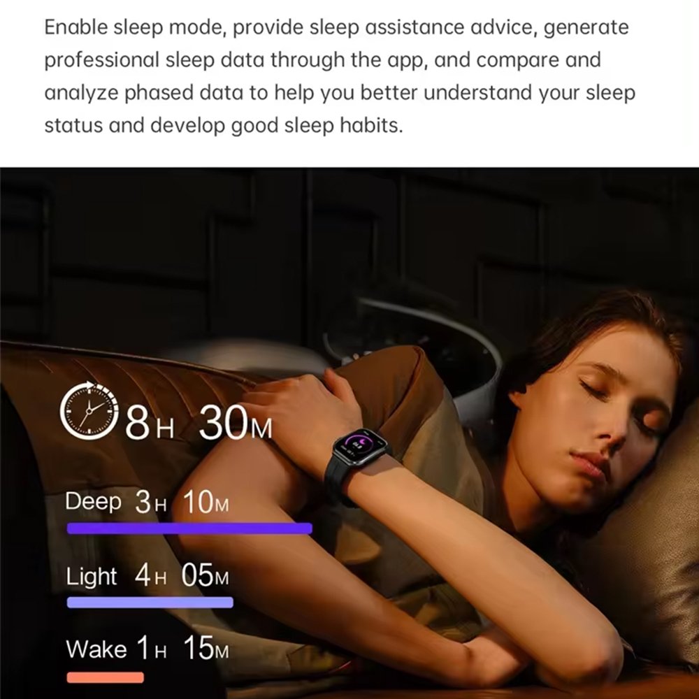 NX15 Smart Watch Fitness Tracker Various Sports Modes Heart Rate Sleep Monitor Answer Call Alarm Clock 1.96 Version Silicone