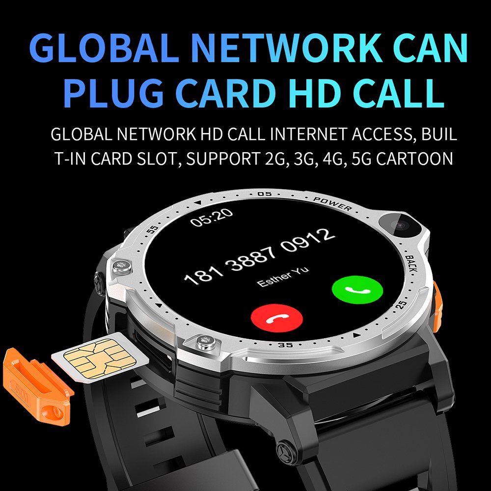 16/64/128GB 4G Smart Watch 1.5" 800mAh SIM Wifi GPS Trackers Android 8.1 SC9832E Quad Core GSM WCDMA LTE NHJ08 Sports Smartwatch