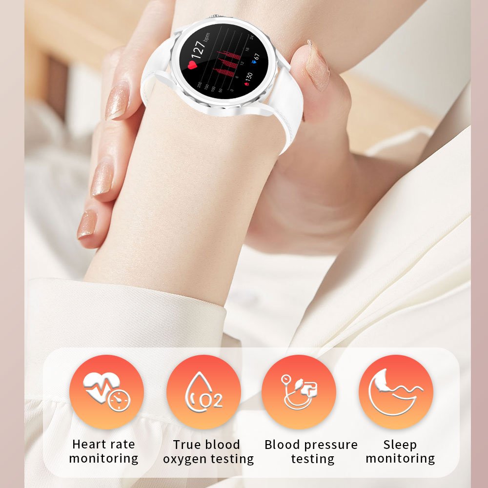 Bt Smart Watch IP68 Waterproof Heart Rate & Blood Pressure Lady Luxury Smart Watch for Women