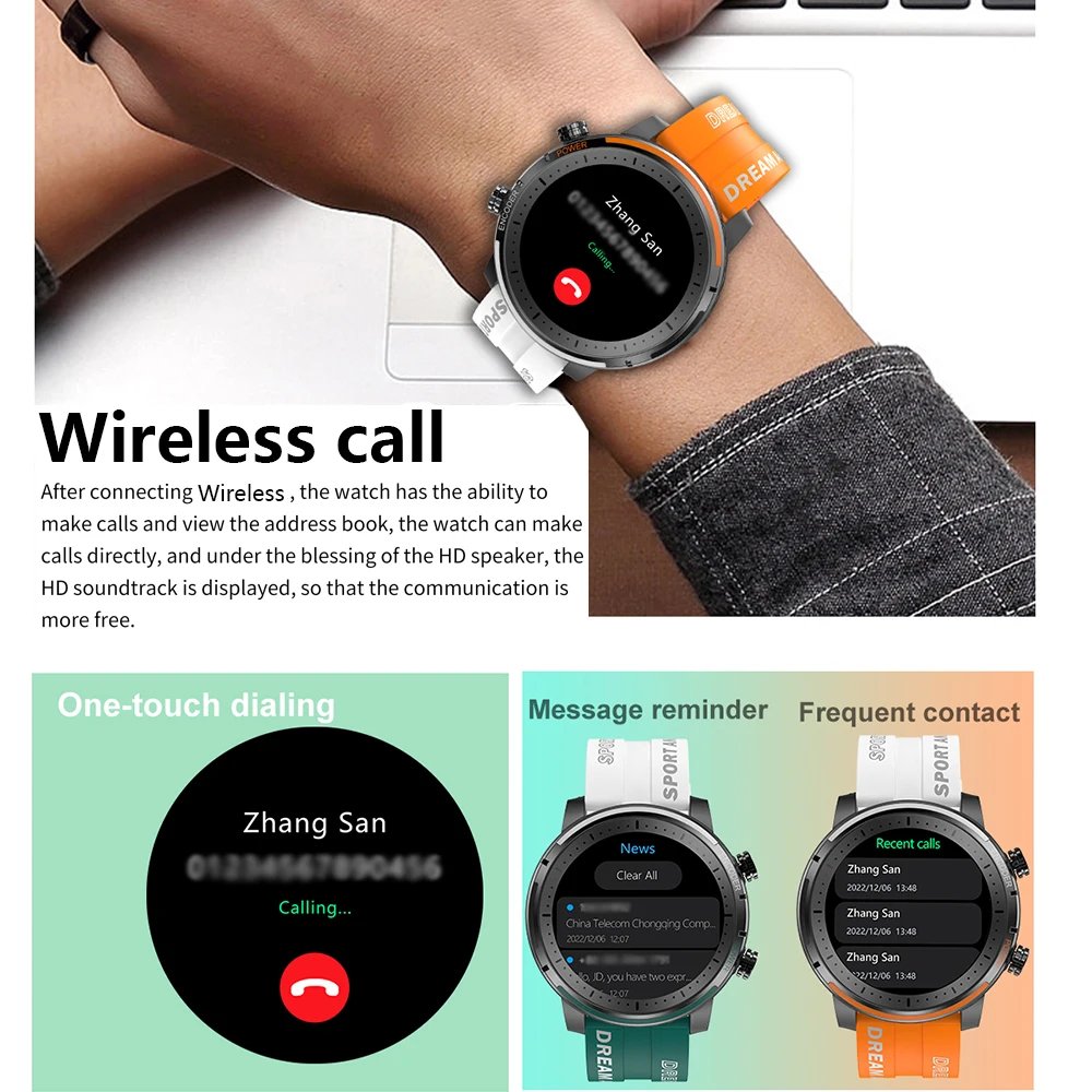 2024 NEW QW66 Relojes NFC Smart Watches BT Call Heart Rate ECG Sleeping Monitoring Men Smartwatch Bands For Women