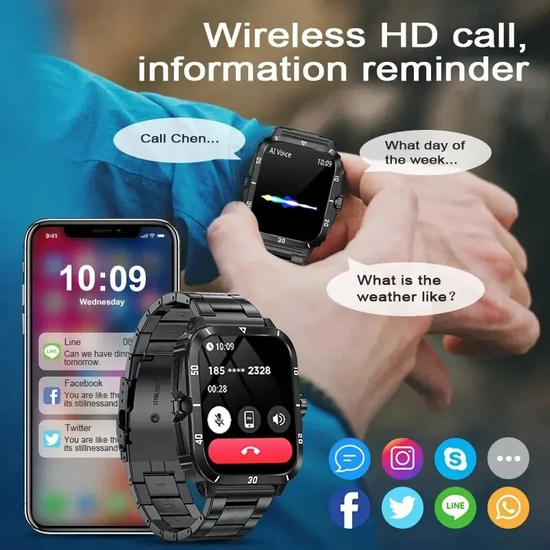 Factory prices New KT71 Smart Watch 3ATM Waterproof Heart Rate Blood Pressure Health Outdoor Sports BT Call Smart Watch