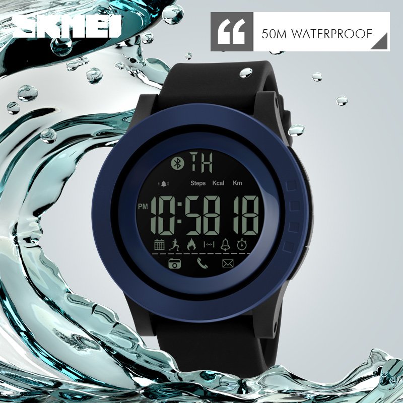 SKMEI 1255 Fashion Smart Watch For Men Brand Pedometer Calorie Remote Camera 50M Waterproof Sports Watches