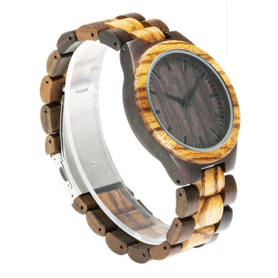 Reloj de madera Custom Logo Minimalist Engraved Wooden Wrist Watch Unisex Natural Luxury Oem Quartz Wood Watch