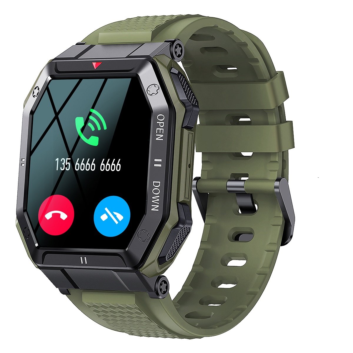 K55 Three Proof Smart Watch Men 1.85inch Bluetooth Call 350mAh Healthy Monitor Outdoor IP68 Waterproof Smartwatch