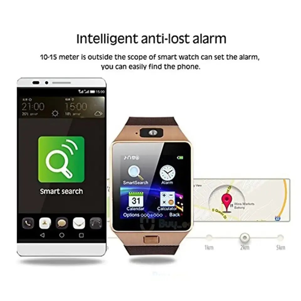Factory Price Mobile Watch Phones Camera SIM Video Call WiFi Touch Screen Reloj Inteligente Smartwatch DZ09 Smart Watch