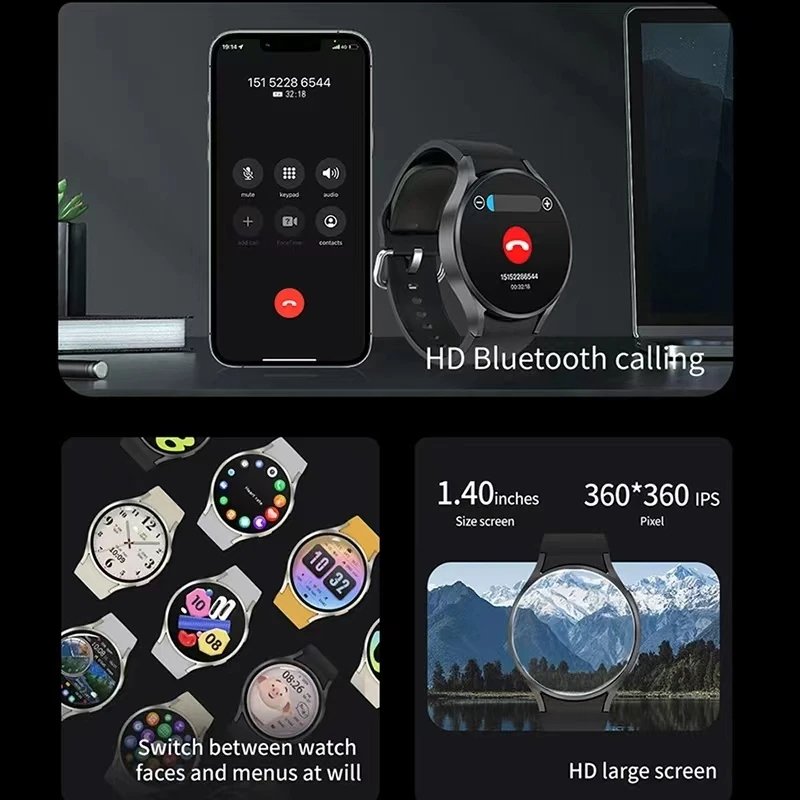 M10 For Samsung Galaxy Watch 6 Sports Watch 2024 New Smart Watch Men Women Smart Alarm Clock BT Call Smartwatch