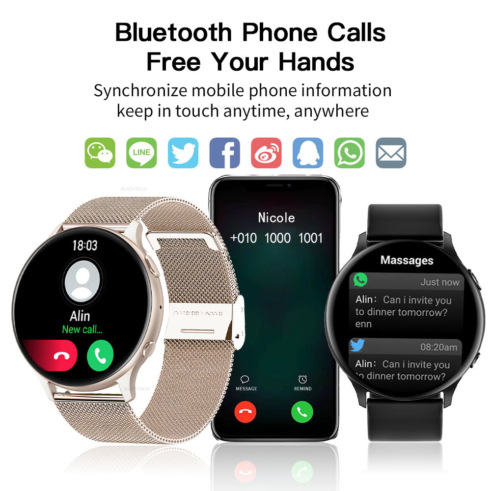 New AI Voice Assistant Smart Watch Women Men HD 360*360 Screen Answer Call Dial Smartwatch for Samsung Watches Health