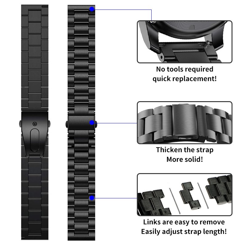 20mm Stainless Steel Smart Watch Straps12 Metal Bracelet Wrist Band Loop For Samsung Galaxy Huawei Watch3 Active watch bands