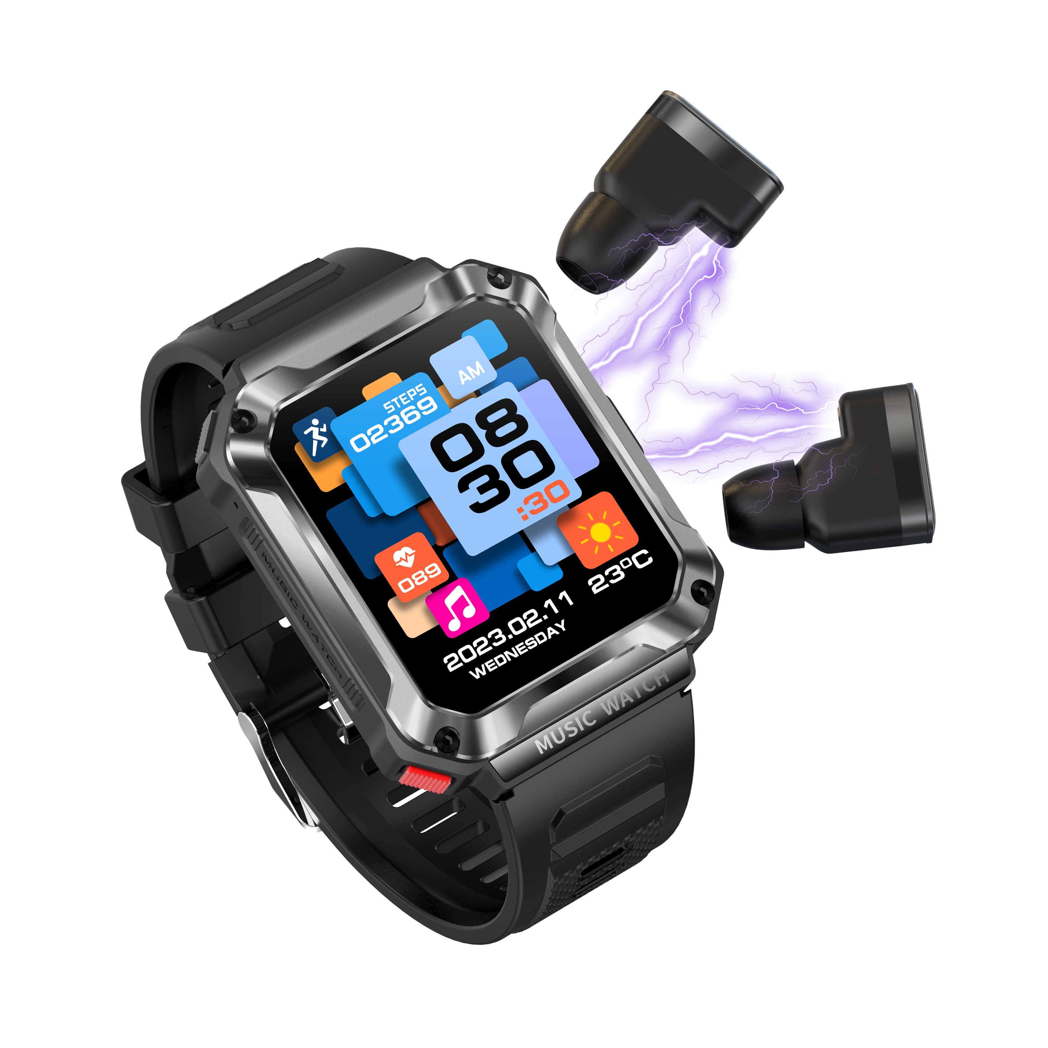 T93 2-in-1 smart band Sports Business with BT earbuds headset IP67 waterproof smart watches with earphone smart bracelet