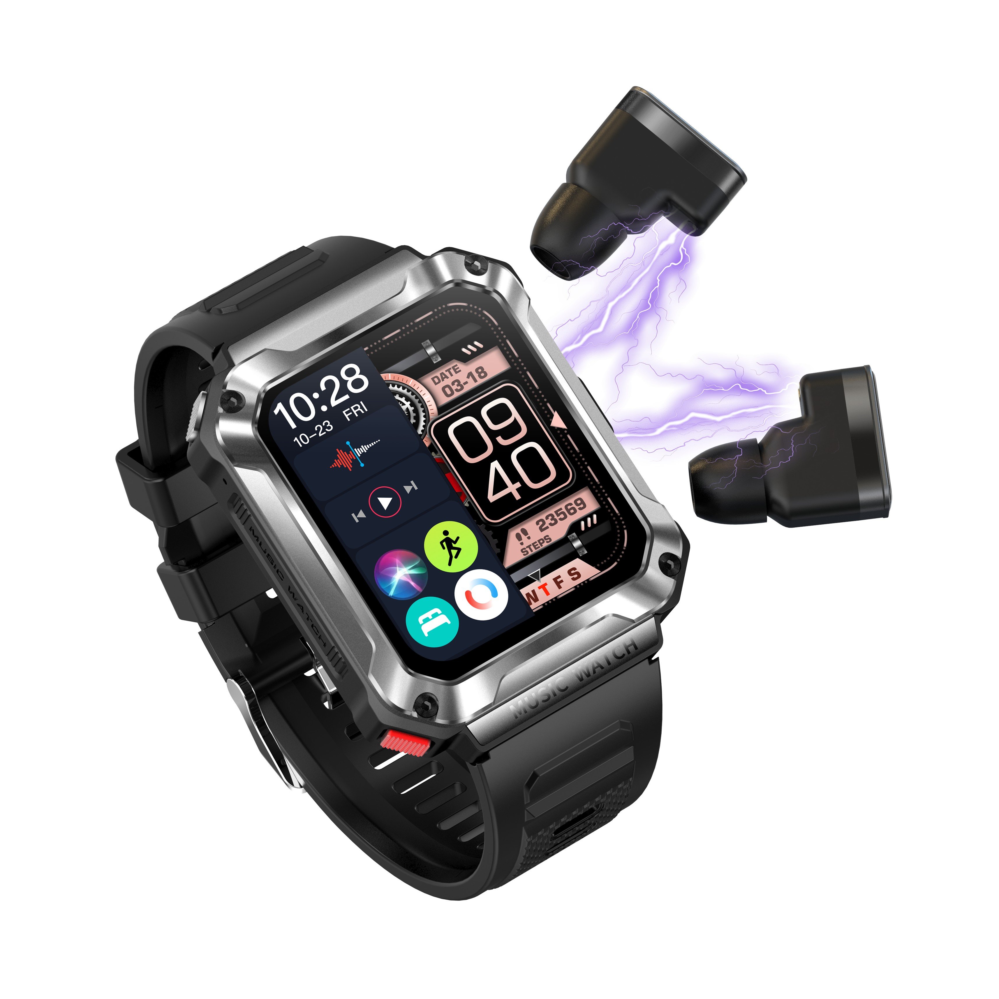 T93 2-in-1 smart band Sports Business with BT earbuds headset IP67 waterproof smart watches with earphone smart bracelet