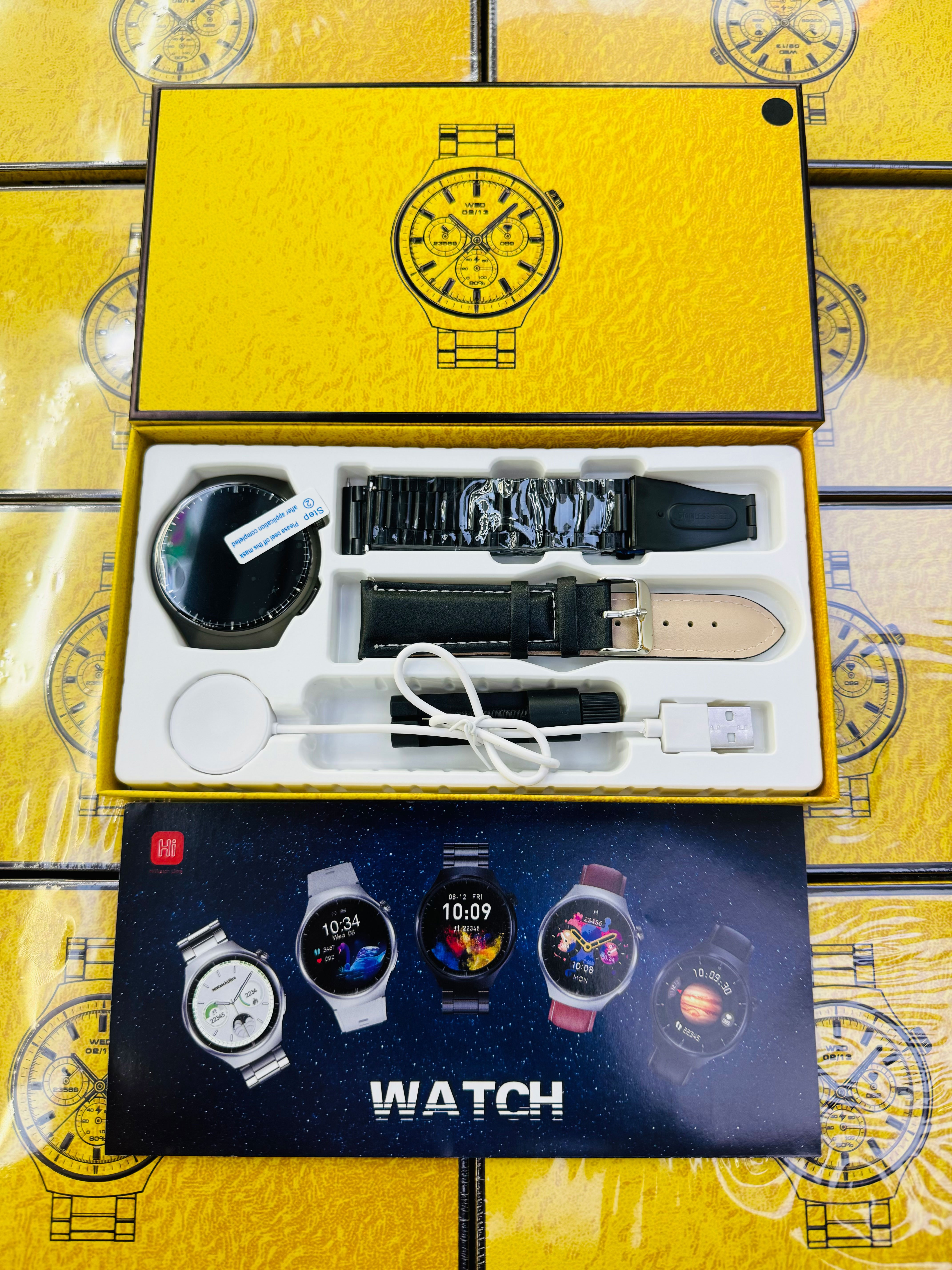 2024 NEW arrival WATCH 4 PRO Smart watch with double strap set Round screen Fitness Watch Good quality From Vidhon set