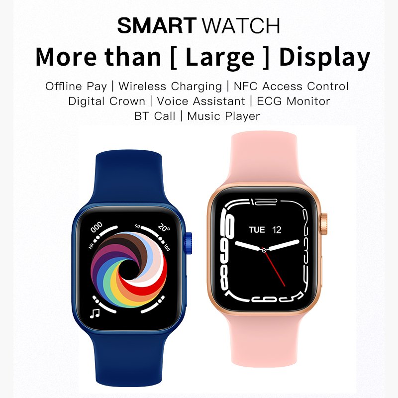 2022 Latest Smart Watch Series 7 with NFC ECG Wireless Charging Fitness Bracelet Men Smartwatch