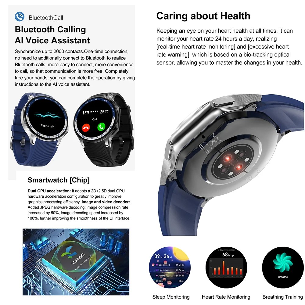2024 DT Watch X 4GB Large Memory Smartwatch 1.43Inch Screen Heart Rate BT Call Waterproof Fitness Sports Smart Watch for Men
