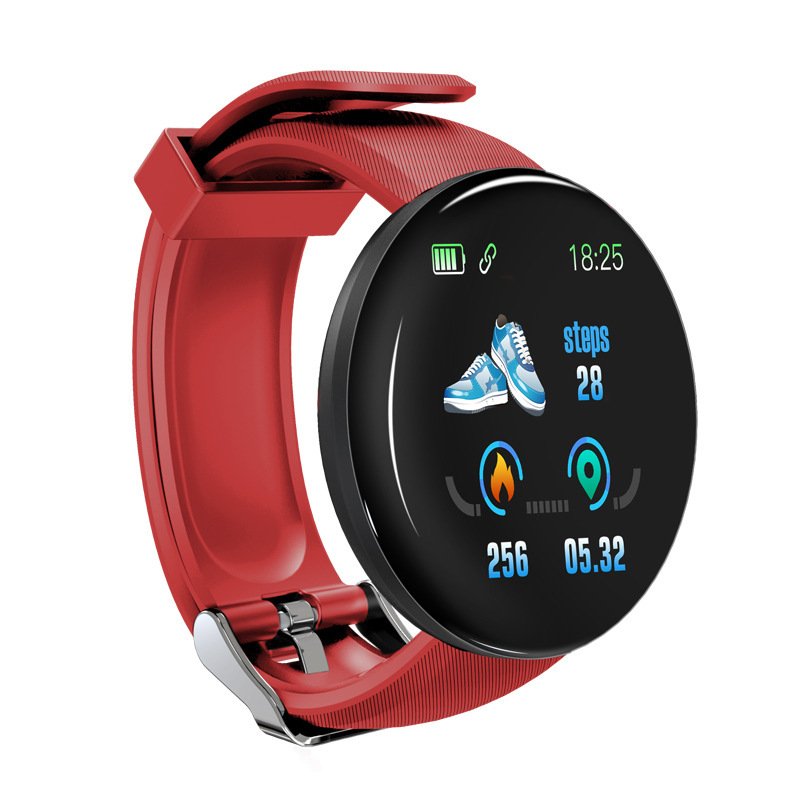 2024 Factory Wholesale Cheap Smart Band D18 Heart Rate Blood Pressure Monitor Smart Bracelet with Round Screen