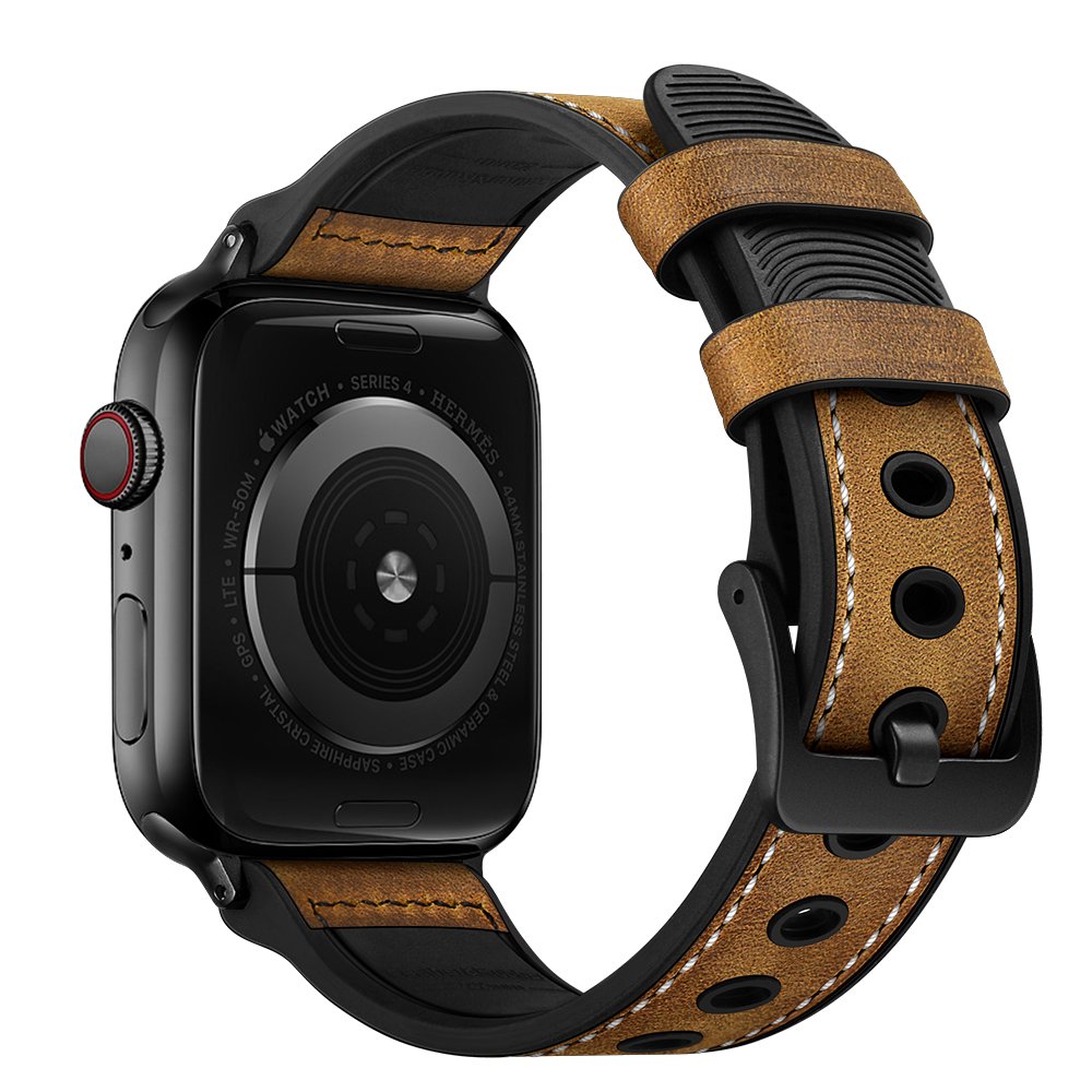 Factory Supply 22mm Luxury Replaceable Leather Watch Strap Band For Apple Smart Watch Band Work With Watch Series 1 2 3 4 5 6