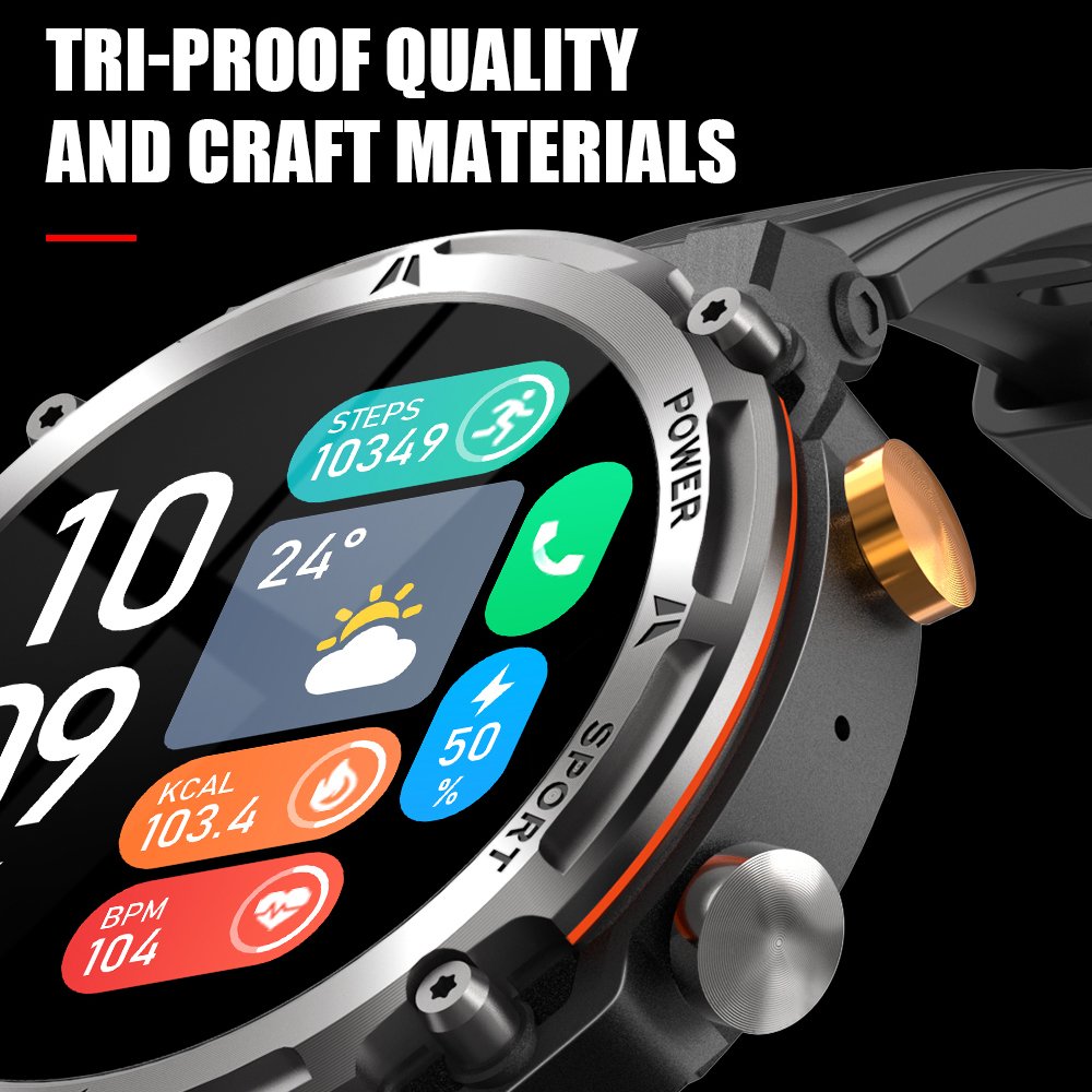 C21 Pro Outdoor Sport Smart Watch 2023 for Men 410mAh Health Monitoring IP68 Waterproof 1.39 Inch
