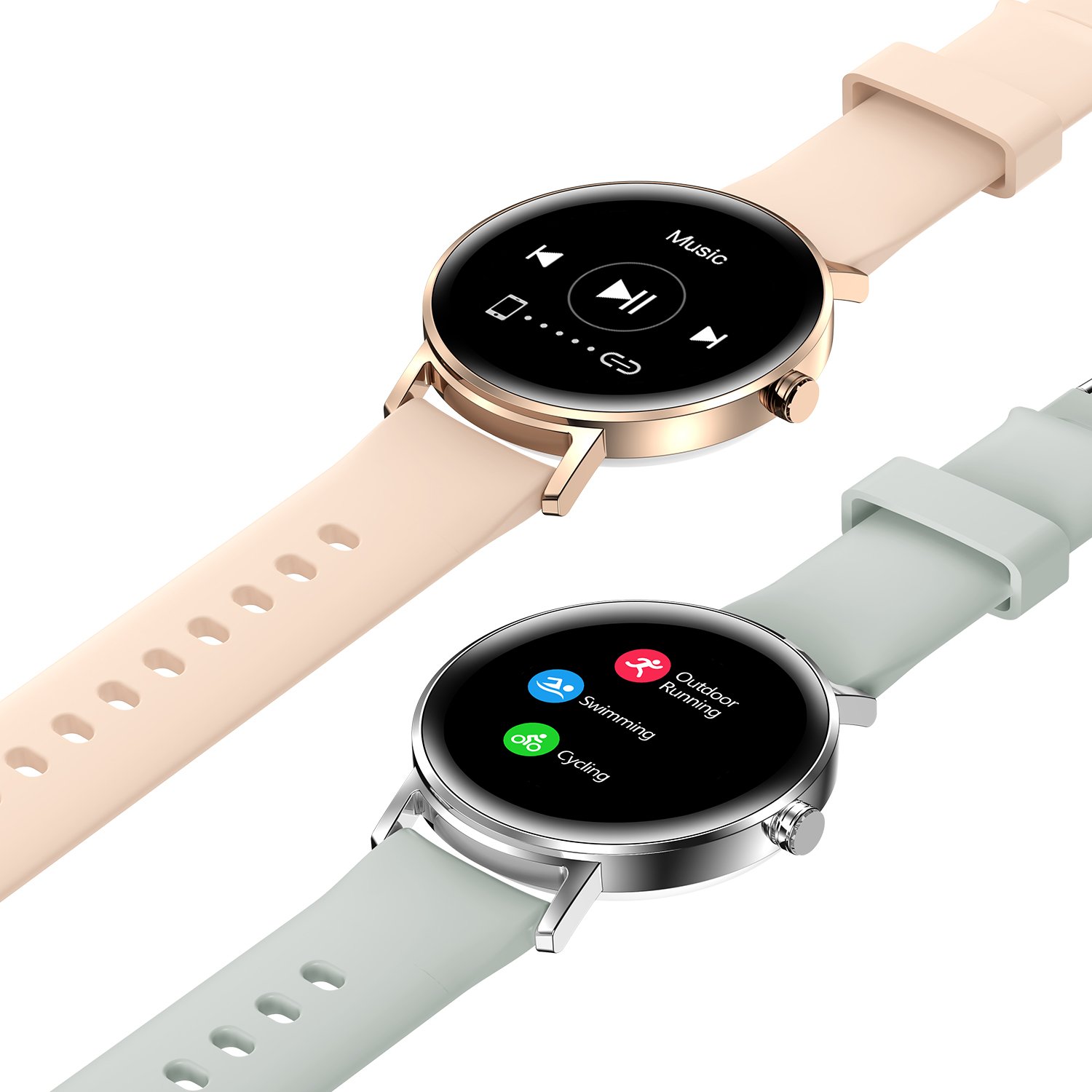 S27 Ladies Smart Watch Fashion Full Touch Control Round Screen Fitness Women Smartwatch Lady Health Care Watch For IOS Android
