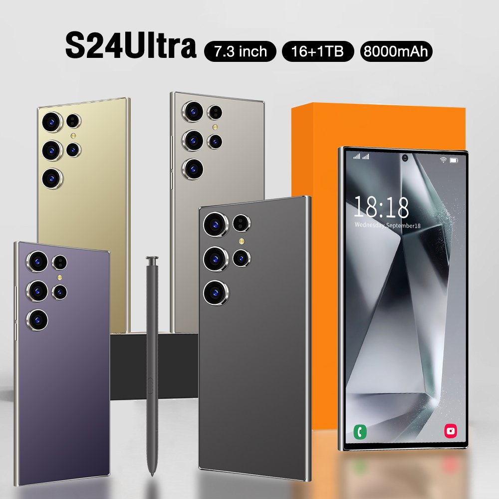 2024 New s24 ultra Mobile phone 4g5g smart phone 16GB+1TB of memory 7.3-inch anti-fall screen Android 14 cellphone
