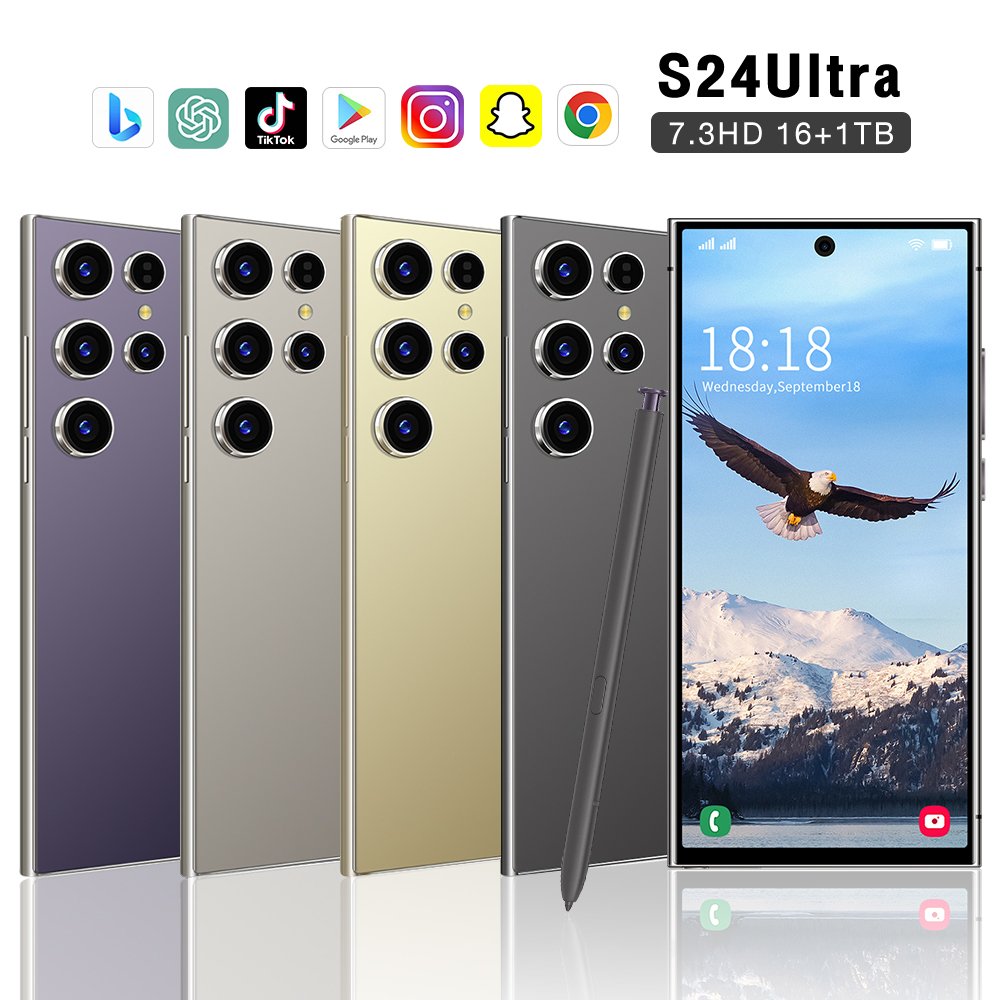 2024 New s24 ultra Mobile phone 4g5g smart phone 16GB+1TB of memory 7.3-inch anti-fall screen Android 14 cellphone
