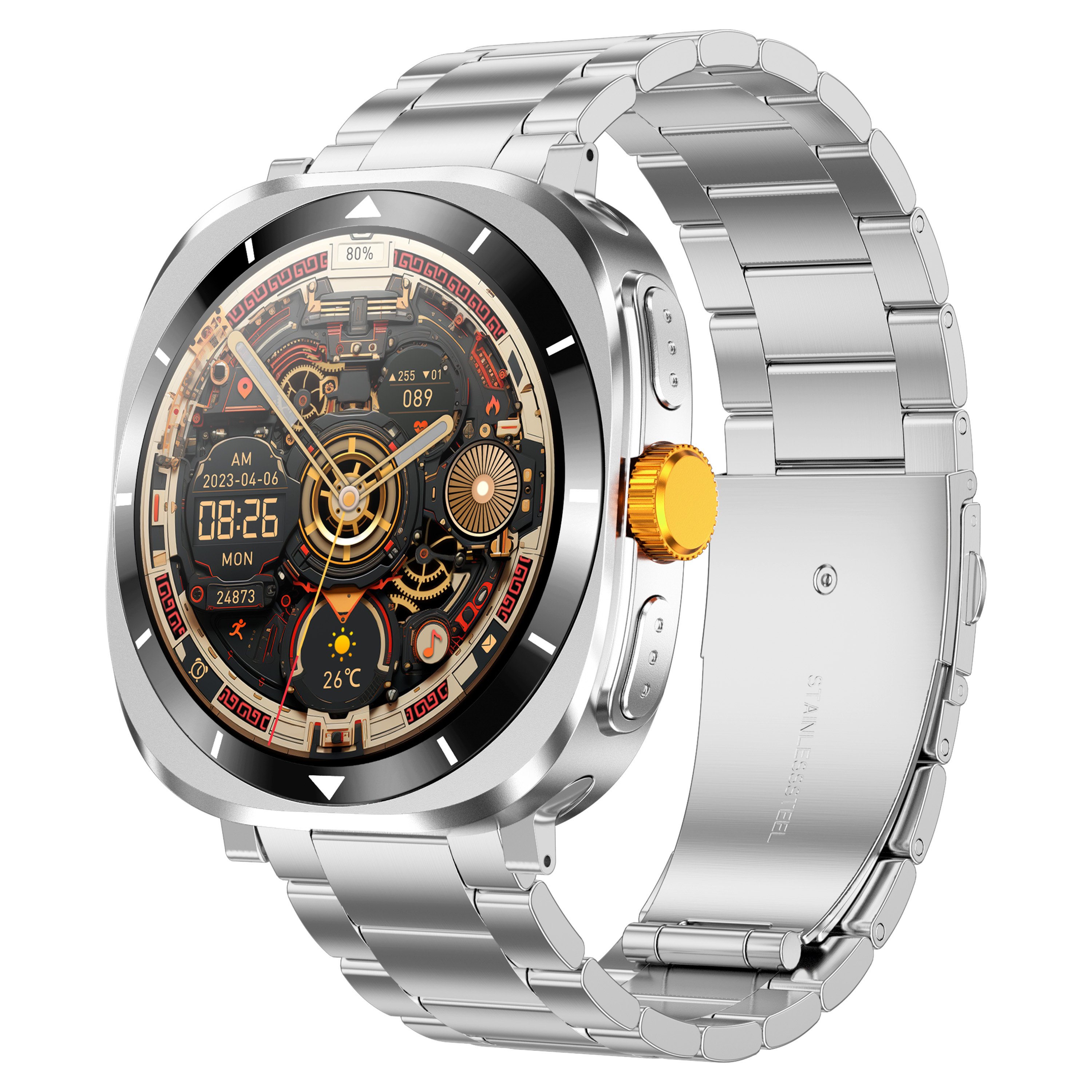 2024 F7 Ultra Smart Watch 1.53inch Screen Compass BT Calling Health Monitoring Heart Rate Blood Oxygen Sport Smart Watch for Men