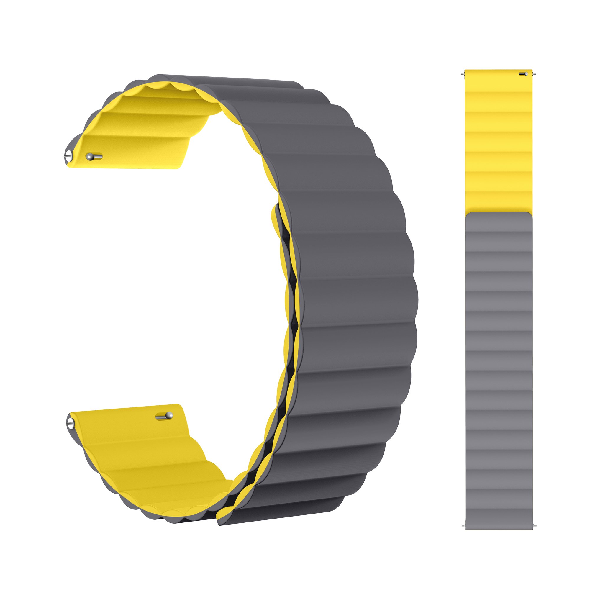 RYB 20mm 22mm Silicone Magnetic Strap Watch Armband for Samsung Smart Watch 4 5 6, Replacement Strap for Samsung Galaxy Watch