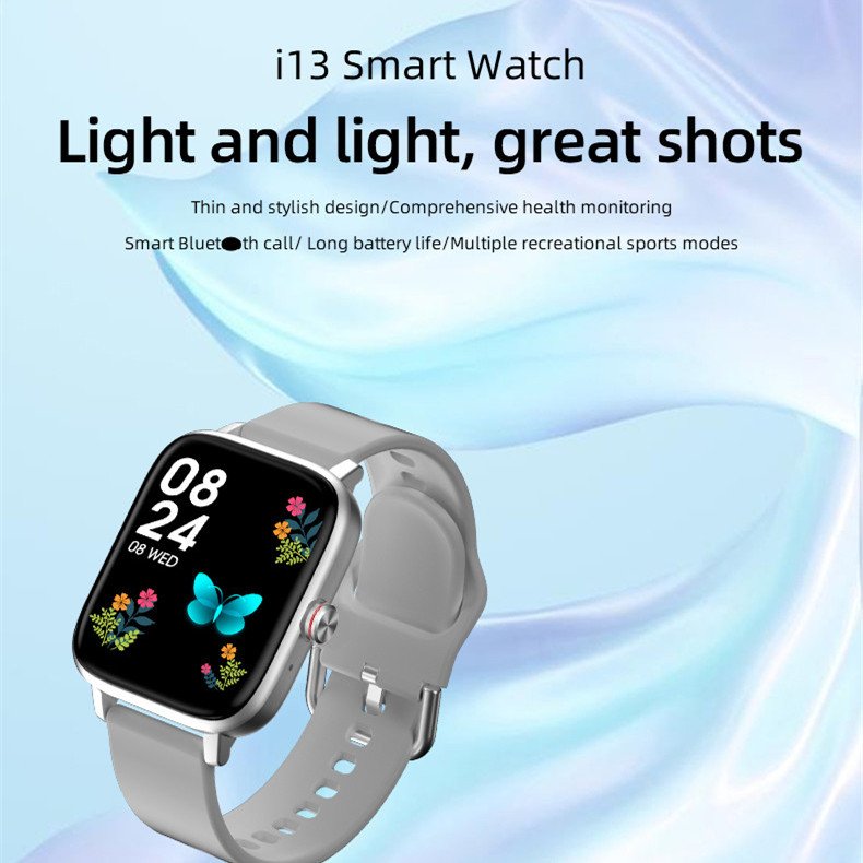 2024 Newest i13 Blood oxygen monitoring fashion smart watch smart Full day health monitoring Multilingual smart watch 2024