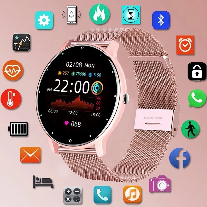 Hand Free Smart Watch 2021 New Smart Watch Men Full Touch Screen Sport Fitness Watch Ip67 Waterproof BT For Android Ios