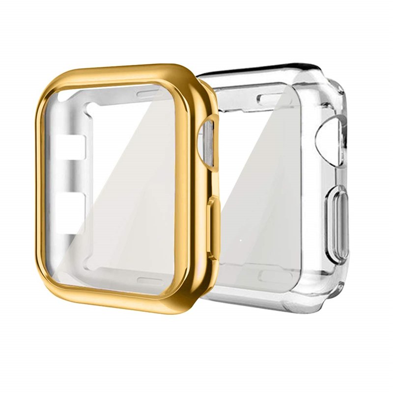 Wholesale Full Screen Protection Electroplating Soft TPU Case for Apple Watch 44 42 38 40mm Smart Watch Covers Accessories