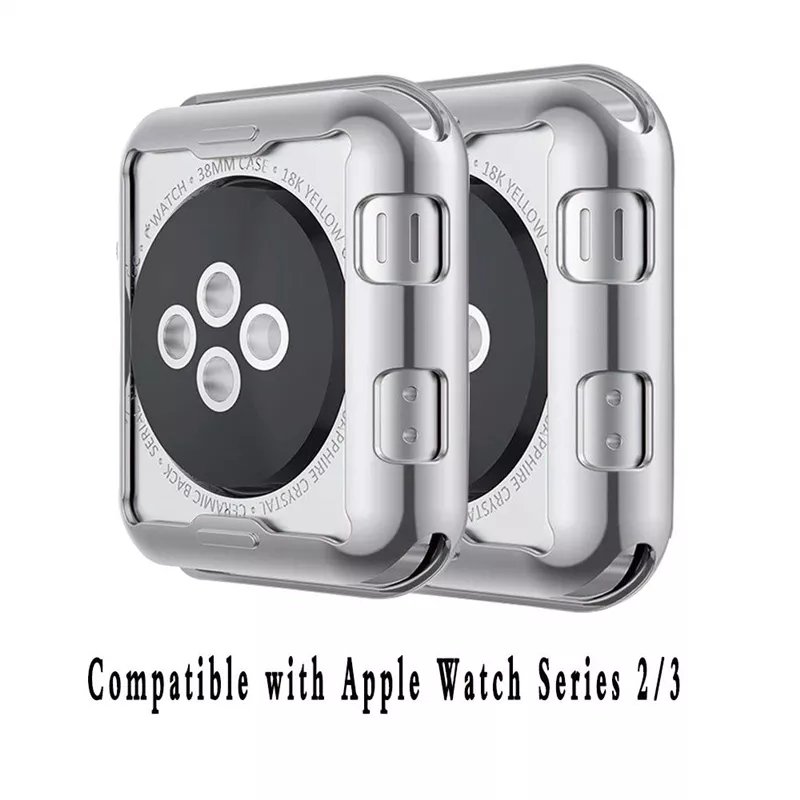 Wholesale Full Screen Protection Electroplating Soft TPU Case for Apple Watch 44 42 38 40mm Smart Watch Covers Accessories