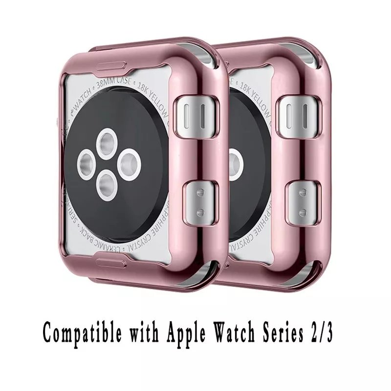 Wholesale Full Screen Protection Electroplating Soft TPU Case for Apple Watch 44 42 38 40mm Smart Watch Covers Accessories
