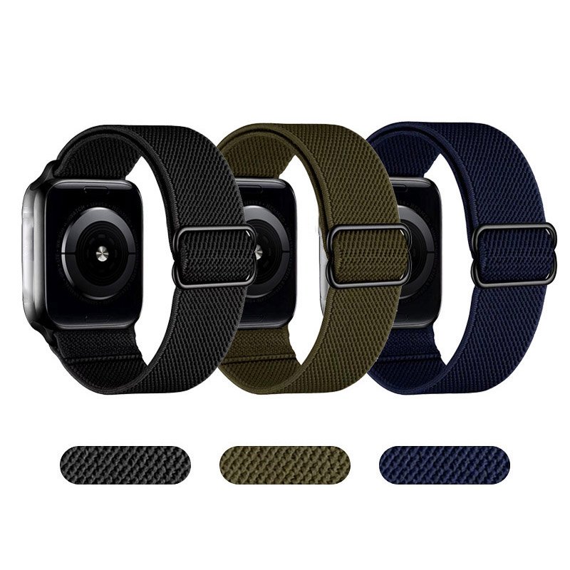 Colorful Lightweight Braided Woven Solo Band Elastic Nylon Loops Factory Direct Bracelet for IWatch Se 6/5/4/3/2/1