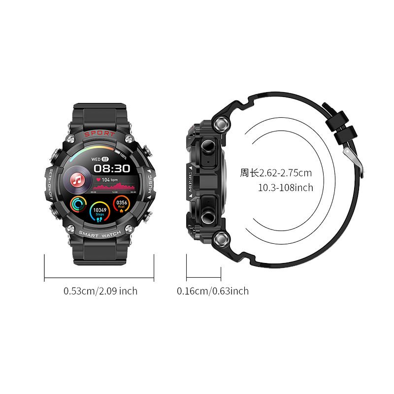 T96 BT Call Phone Talking 1 Click Recording Music Play Sport Health Smartwatch AMOLED Screen Earbuds Smart Watch 2 in 1T96