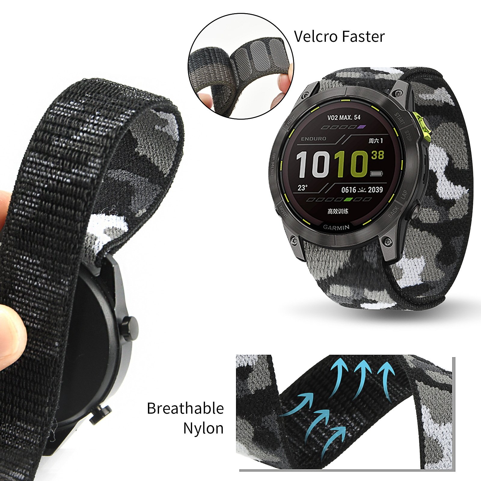 22MM 26MM Quick Release Elastic Braided Nylon Loop Replacement Smart Watch Straps for Garmin Fenix 7X 7 6 5