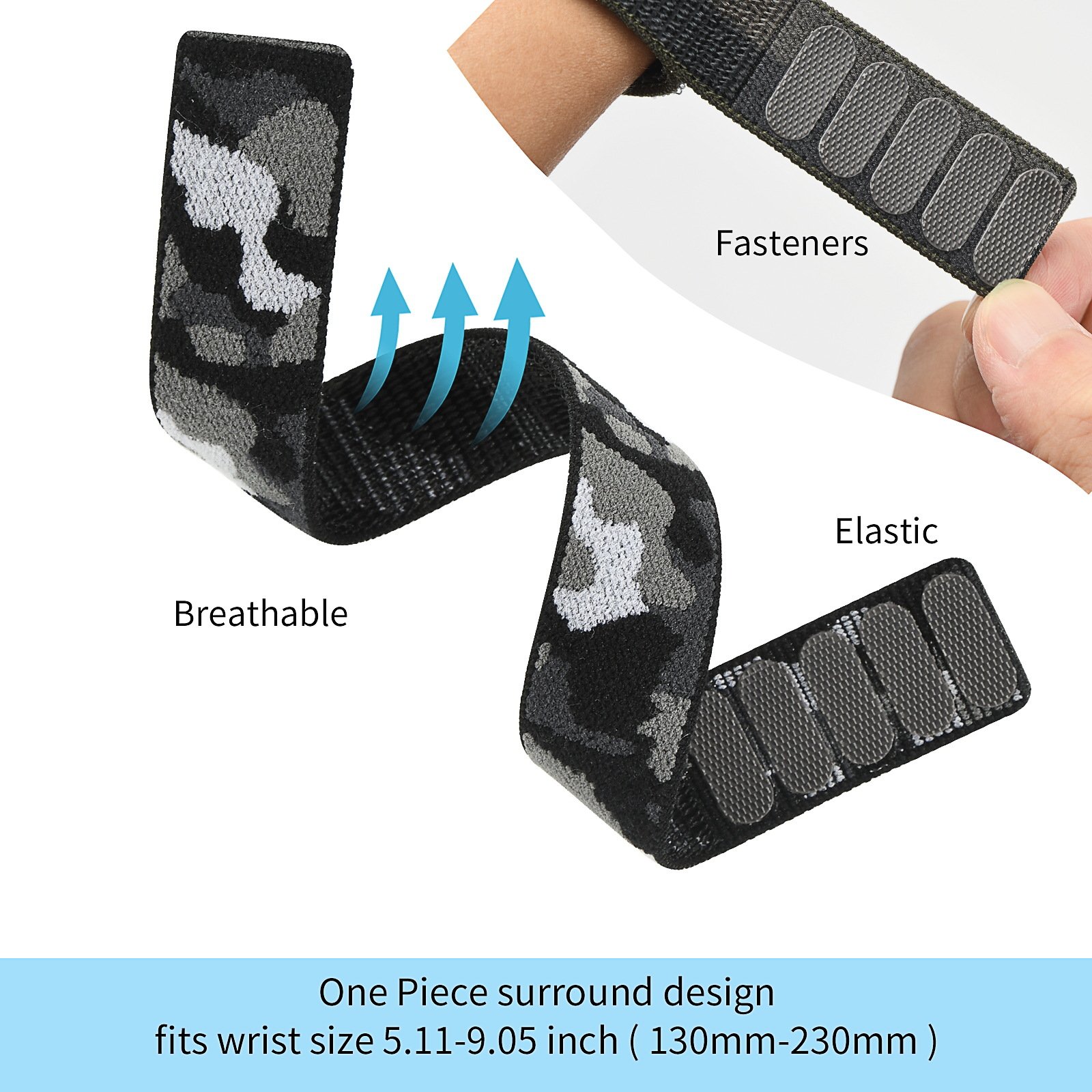 22MM 26MM Quick Release Elastic Braided Nylon Loop Replacement Smart Watch Straps for Garmin Fenix 7X 7 6 5