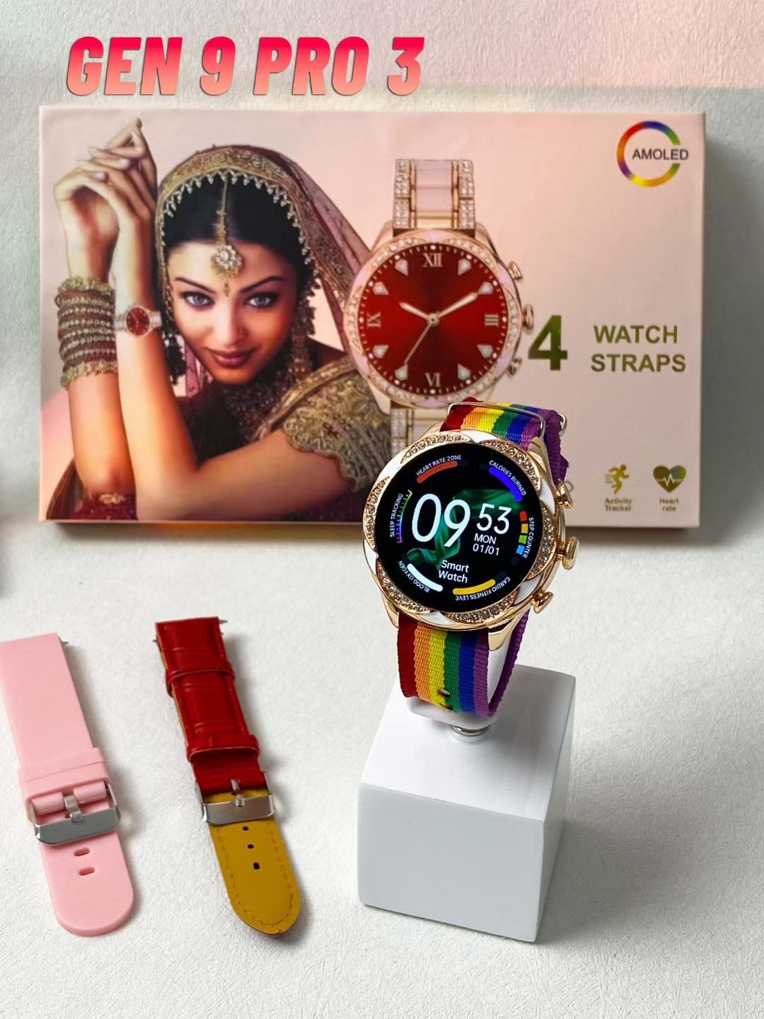 Beautiful 4+1 Women Smart Watch BT Call Smart Bracelet Gen 3pro Max Women's Gift Box Set Smart Watch Women gen9max