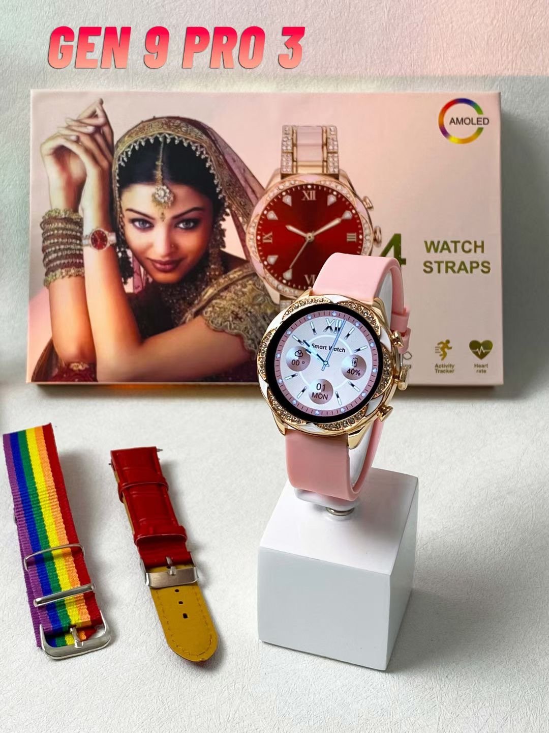 Beautiful 4+1 Women Smart Watch BT Call Smart Bracelet Gen 3pro Max Women's Gift Box Set Smart Watch Women gen9max