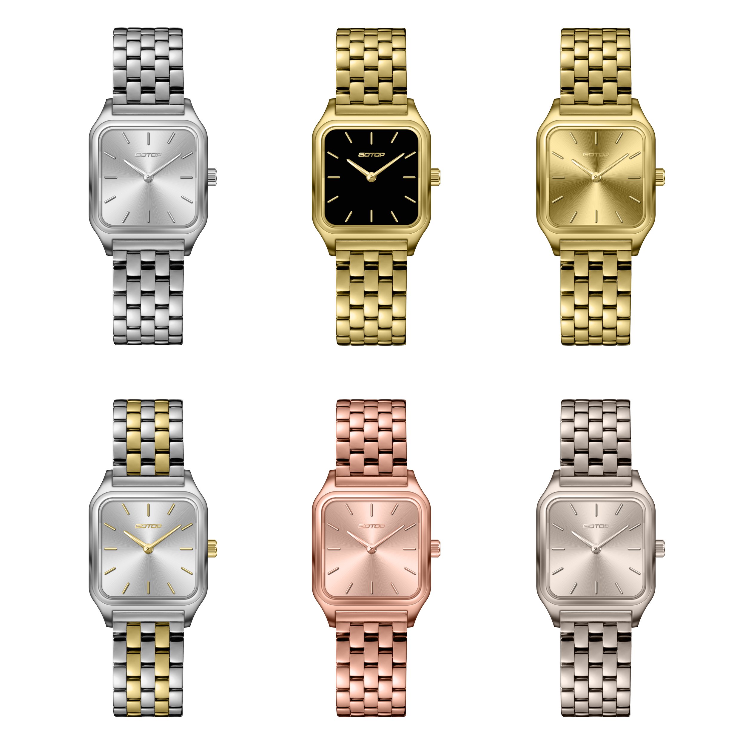 OEM Custom Logo Square Retro Quartz Fashion Vintage Female Girls Women Ladies Watch