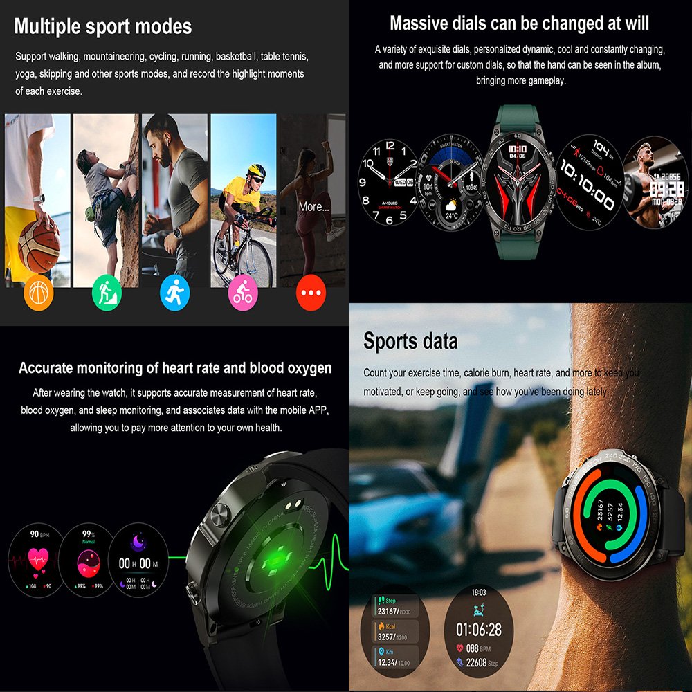 DM50 NFC AMOLED 1.43 inch 466*466 HD Large screen 400mah battery Blood Pressure Oxygen Monitor Premium Smart watch