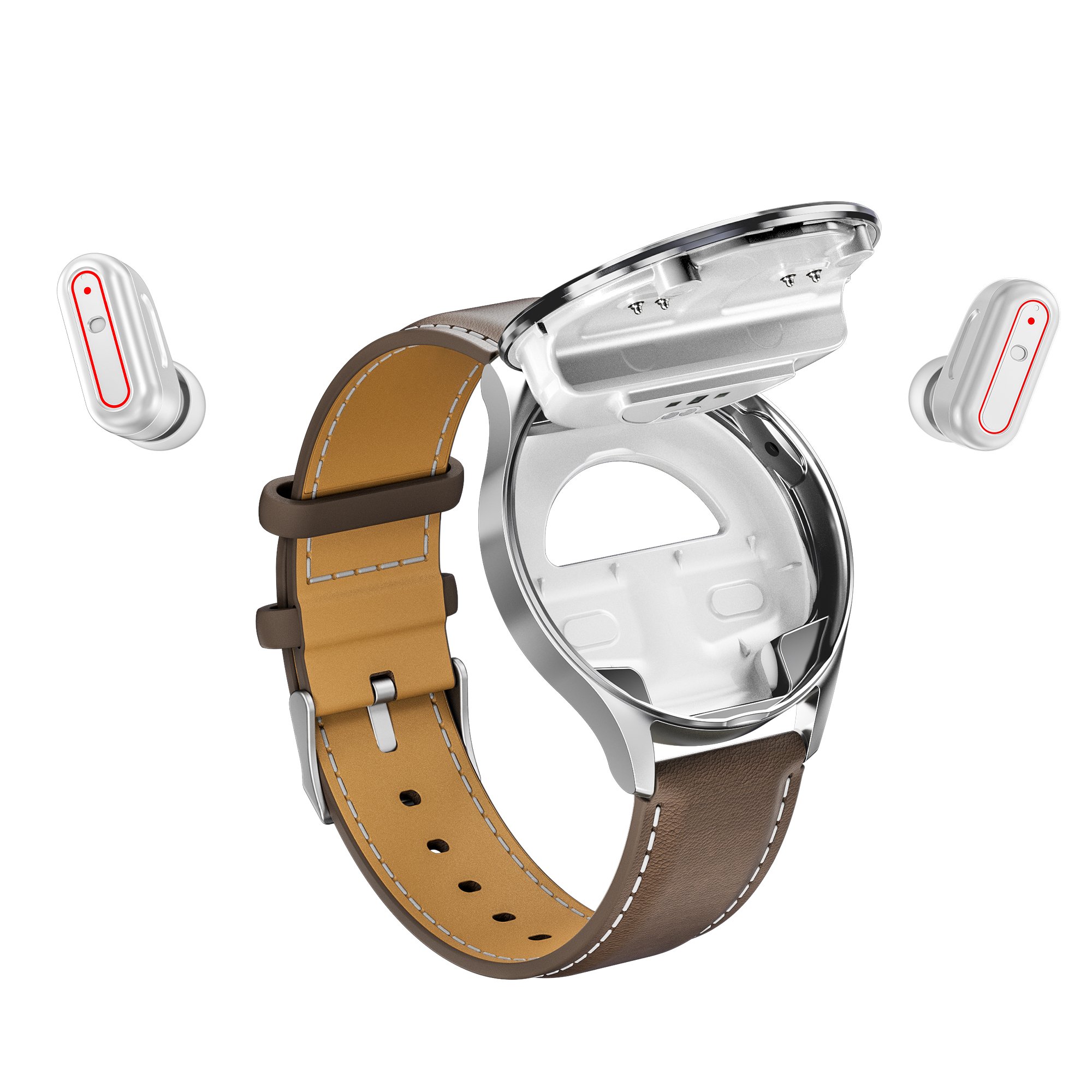 Upgrade 2 in 1 smart watch with earbuds 1.39'' HD screen watch buds with heart rate sleep monitor BT call smartwatch for men