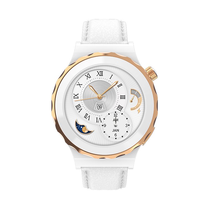 Lady Round Screen Smart Watch HW3 MINI 1.32 Inch Wireless Charger NFC BT Call Music Relojs Women Smart Watch