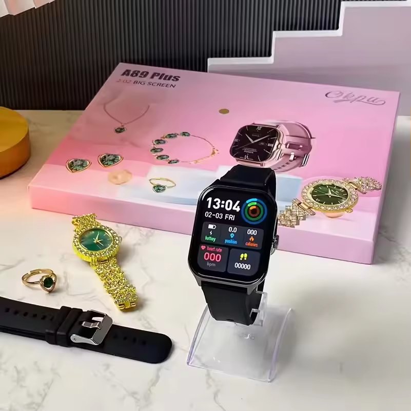 Luxury A89plus Smart watch 2025 Necklace Earrings Bracelet Ring A58 a68 a89 plus combo A68plus A58plus Smartwatch For ladies