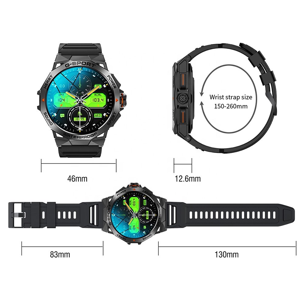 New Fashion Design K62 Reloj Intelligent Smart Watch AMOLED Pedometer Health Blood Pressure Blood Oxygen BT Calling Smart Watch
