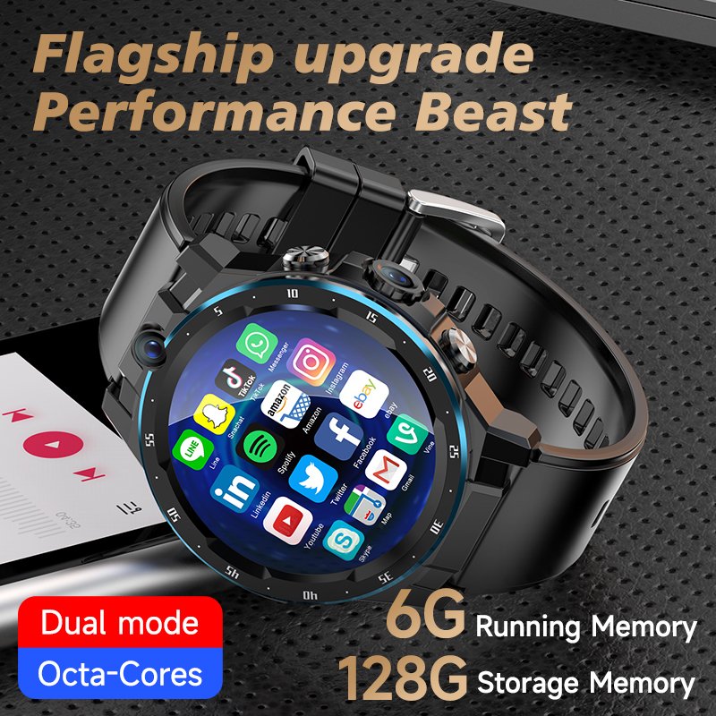 2023 New Electronic Movement Smart Watch Phone 6GB+128GB Dual Chip Dual System 4G SIM Card Call WIFI GPS Tracker